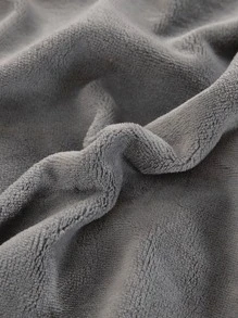 Solid Color Plush Fitted Sheet - Grey - View 4