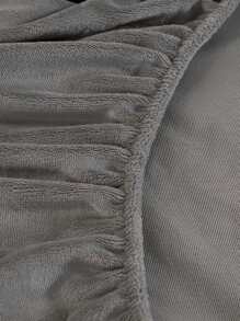 Solid Color Plush Fitted Sheet - Grey - View 5