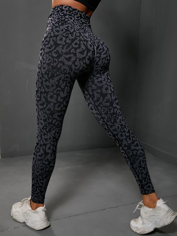 Powerista Leopard Print Yoga Tights Seamless High Stretch Wide Waistband Sports Leggings