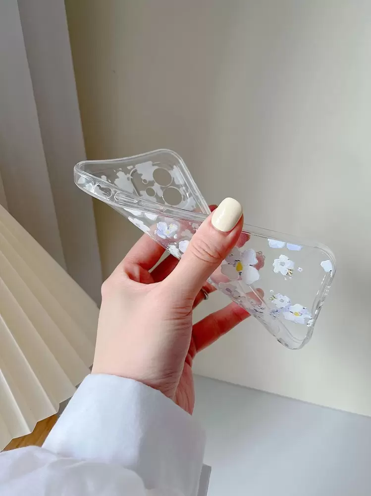Floral Clear Phone Case - Multicolor - View 3