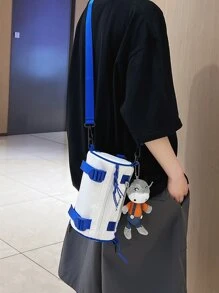 Học sinh trung học Túi đeo vai đa năng cho sinh viên năm nhất Túi đeo vai thường ngày Túi xô họa tiết chữ cái có móc khóa, Túi xách đi học khi đi du lịch, đại học, ngoài trời Túi đeo hông du lịch thời trang di động đa chức năng ngoài trời Quà tặng Đồ dùng du lịch Túi đeo chéo cắm trại Mùa hè trở lại trường Túi màu trắng Ba lô Túi đeo chéo Đồ dùng học tập mùa xuân - trắng - Xem 2