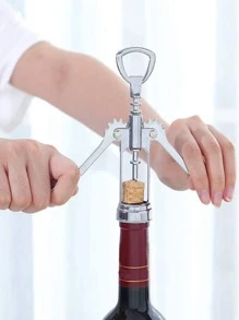 1入組多色簡約多功能鋅合金啤酒和葡萄酒開瓶器，適用於派對、酒吧、旅館、餐廳、廚房，商業和家庭使用，可開瓶、啤酒罐和易拉罐