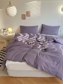 素色被套套裝不附帶內芯 - 紫色 - 查看 1