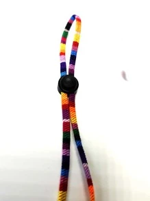 1pc Boho Retro Bohemian Style Striped Paisley Weave Rainbow Plaid Pattern Personality Outdoor Sports Anti-Lost Eyeglass Lanyard, Available In Multiple Colors, Made Of Linen With Metal Lobster Clasp And Silicone Ring (Eyeglasses Not Included)