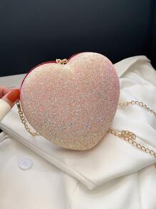 Bolsa creativa con lentejuelas con diseño de corazón - Rosa - Ver 1