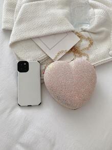 Bolsa creativa con lentejuelas con diseño de corazón - Rosa - Ver 4