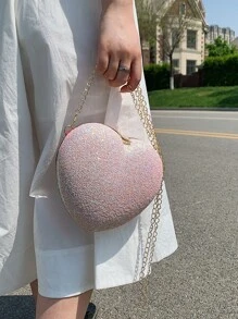 Bolsa creativa con lentejuelas con diseño de corazón - Rosa - Ver 7