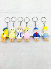 6 cái Móc Khóa Chú Vịt Hoạt Hình Quyến Rũ - Nhiều màu - Xem 1