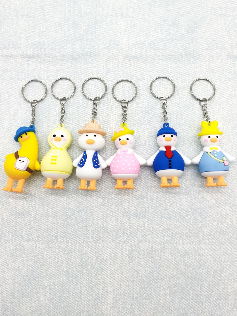 6 cái Móc Khóa Chú Vịt Hoạt Hình Quyến Rũ - Nhiều màu - Xem 1