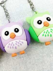 6pcs Silicone Cartoon Owl Keychain, Suitable For Party Favor, Holiday, Back To School Gift - Multicolor - View 4