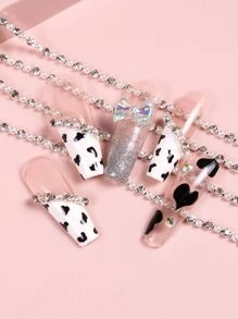 使用 3D 美甲装饰立即提升您的外观 100 厘米水钻仿珍珠链指甲装饰 DIY 女士和女孩指甲饰物指甲宝石指甲用品 - 彩色 - 查看 2