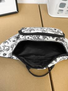 男士卡通圖案腰包胸包 - 白色 - 查看 4