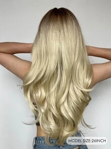Long Body Wave Synthetic Wig With Bangs - Ombre - View 4