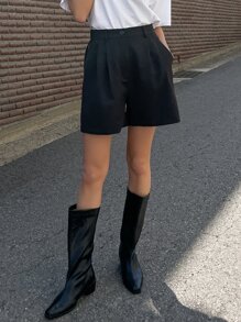 DAZY Plicated Wide Leg Shorts