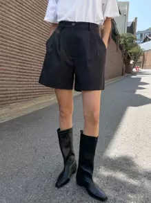 DAZY Plicated Wide Leg Shorts