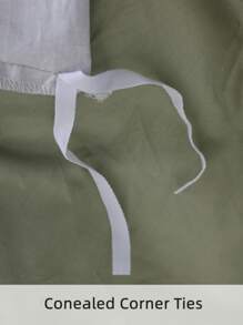 Star Embroidery Duvet Cover Without Filler - Olive Green - View 3