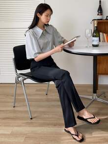 DAZY 泡泡袖前紐扣襯衫