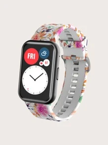 Floral Print Watchband Compatible With Huawei Watch Fit - Multicolor - View 1