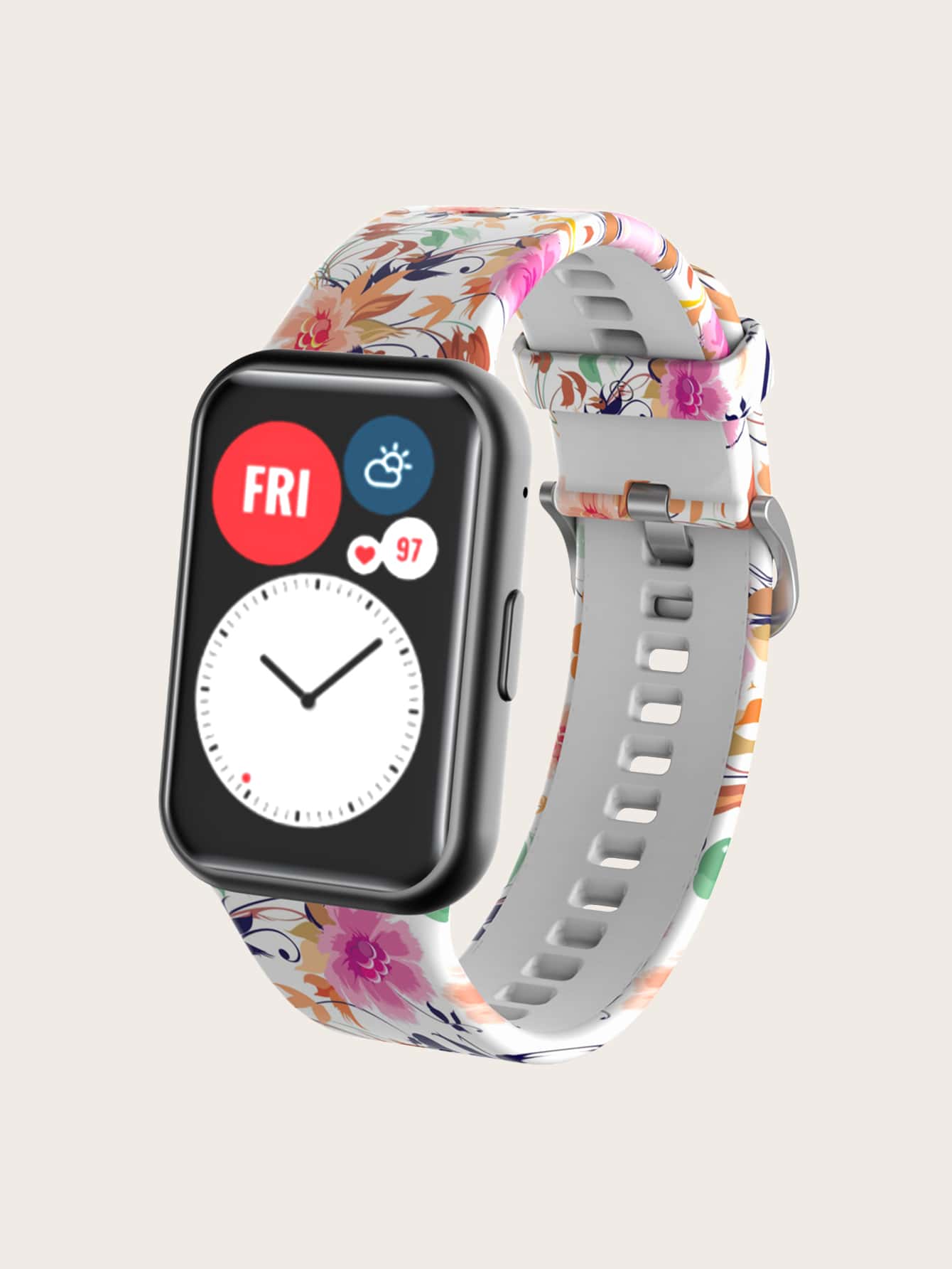 Floral Print Watchband Compatible With Huawei Watch Fit - Multicolor - View 1