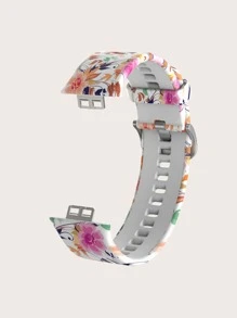 Floral Print Watchband Compatible With Huawei Watch Fit - Multicolor - View 2