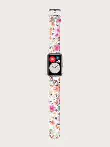 Floral Print Watchband Compatible With Huawei Watch Fit - Multicolor - View 5