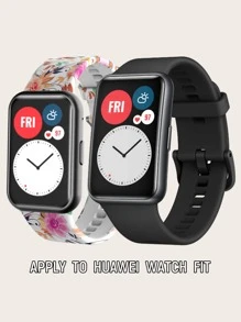 Floral Print Watchband Compatible With Huawei Watch Fit - Multicolor - View 6
