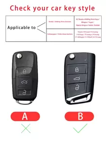 1set Keychain & key Cover Compatible With Volkswagen/Skoda - White - View 3