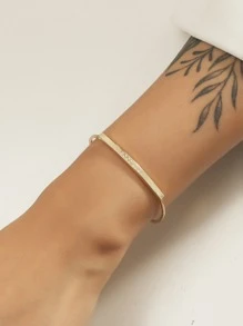 字母細節極簡風格手鐲 - 金黃色 - 查看 1
