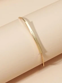 字母細節極簡風格手鐲 - 金黃色 - 查看 2