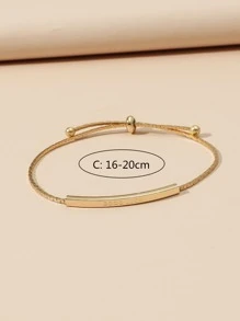 字母細節極簡風格手鐲 - 金黃色 - 查看 3