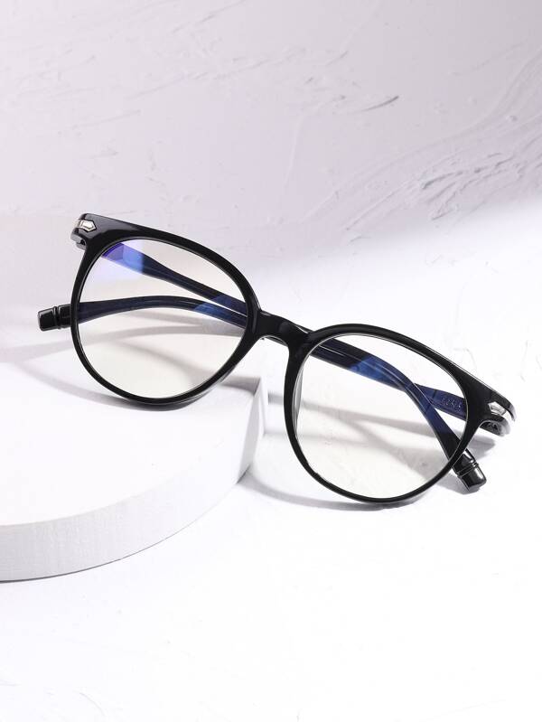 1 副亚克力圆形复古无度数眼镜，重返校园黑色眼镜透明眼镜配件女士眼镜配件