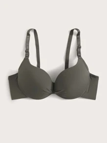 Solid Push Up Bra - Army Green - View 5