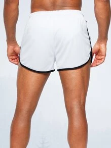 G Gradual Men Graphic Print Contrast Binding Tie Front Sports Shorts - White - View 2