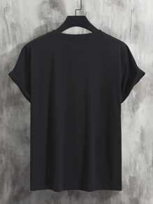 Manfinity 男士花卉圖案和日文字元圖案T恤