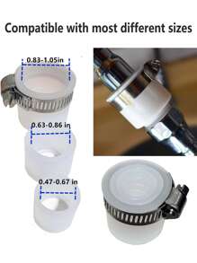 1pc Stainless Steel Faucet Extender, Double Water Outlet Method Pressurized Faucet Head, With Elastic Band Converter, For Home - Silver - View 6