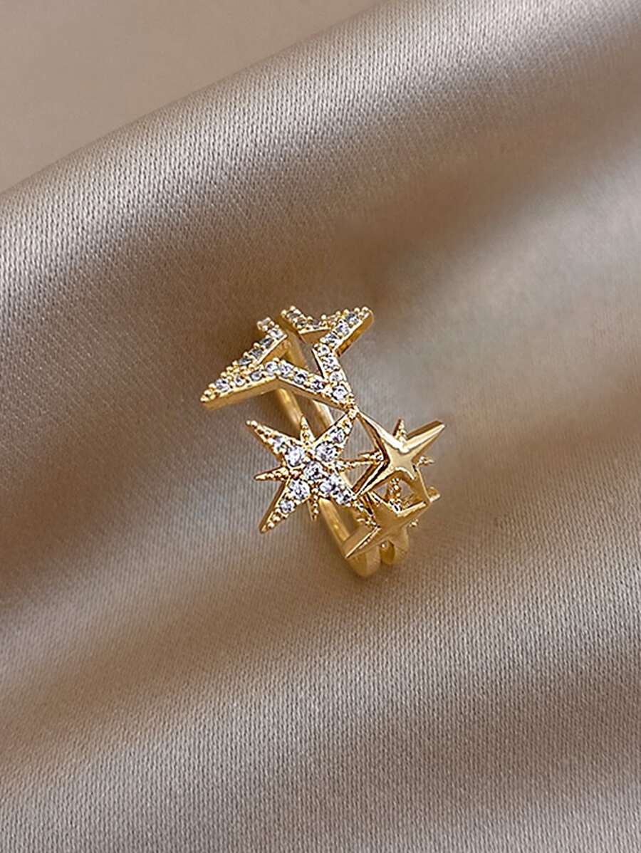 Nooxian Trang trí ngôi sao Rhinestone vòng bít xếp lớp