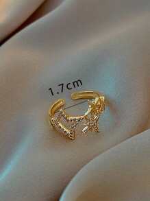 Nooxian Trang trí ngôi sao Rhinestone vòng bít xếp lớp - Vàng - Xem 6