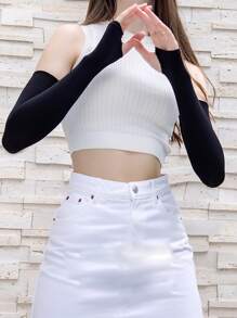 Solid Arm Sleeves - Black - View 3