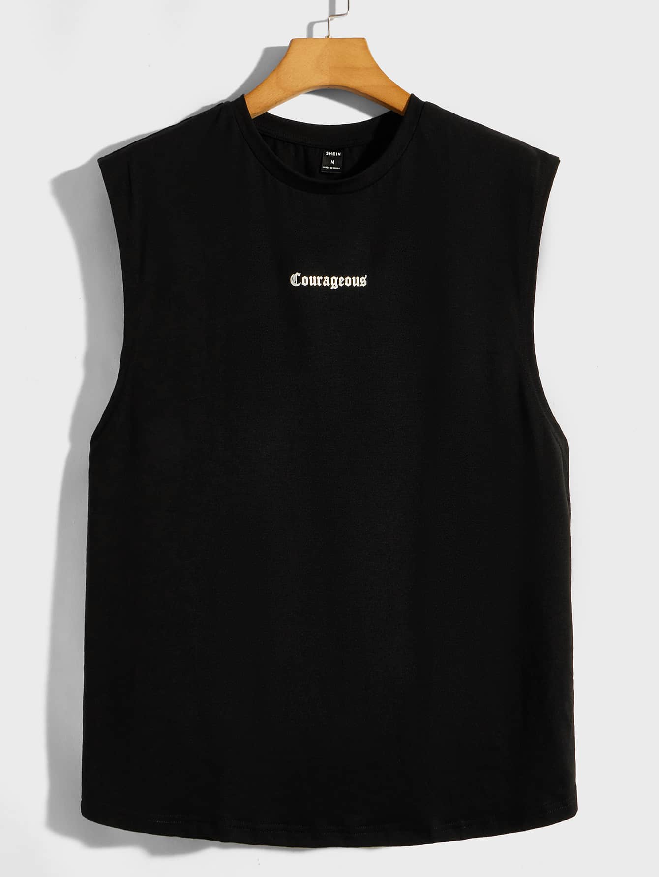 Manfinity VCAY Men Letter Graphic Tank Top - Black - View 1