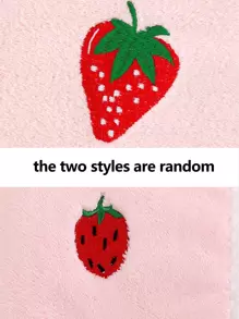 1pc Fruit Embroidered Ultra Fine Fiber Towel (Bath Towel/Hand Towel) Home Bathroom Decor - Pink - View 6