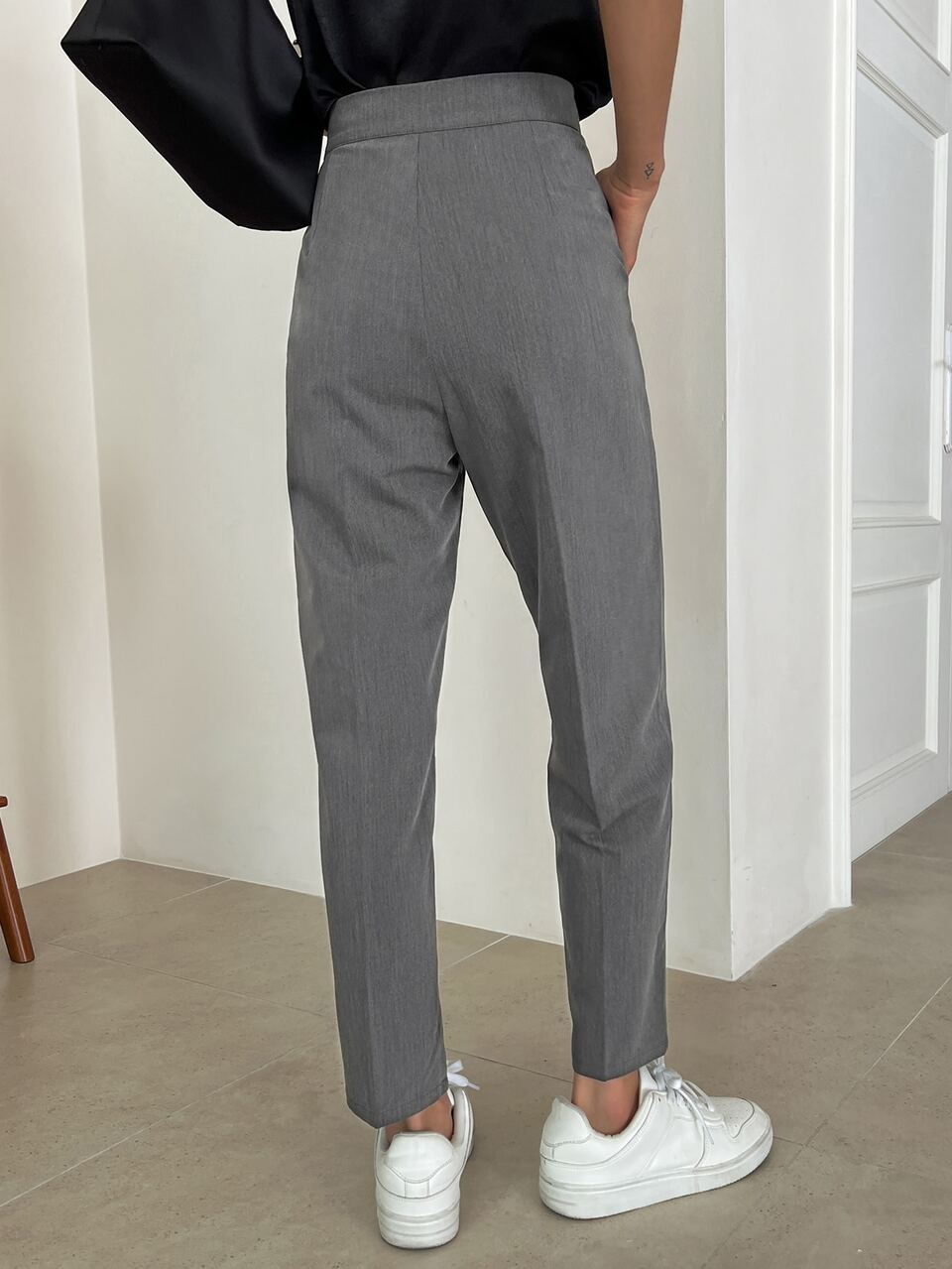 Solid High Waist Tailored Pants,Women Dress Pants,Back To School Clothes Business Attire