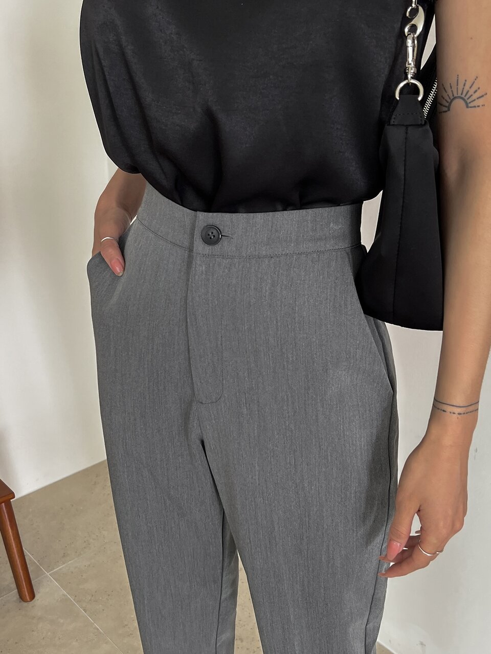 Solid High Waist Tailored Pants,Women Dress Pants,Back To School Clothes Business Attire