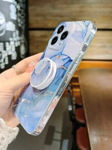 Ốp điện thoại họa tiết vân đá cẩm thạch với thiết kế cầm nắm chắc chắn, tương thích với iPhone 15/15Plus/15Pro/15Promax, phiên bản quốc tế, không phải phiên bản nội địa. - Nhiều màu - Xem 5