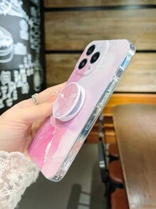 Marble Pattern Phone Case With Stand-Out Phone Grip,International Version, Not The Domestic Version - Multicolor - View 3