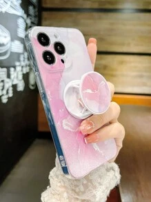 Marble Pattern Phone Case With Stand-Out Phone Grip,International Version, Not The Domestic Version - Multicolor - View 5