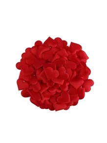 50 片人造心形花瓣，红色情人节心形装饰，适合婚礼派对、情人节、礼物 - 紅色 - 查看 4