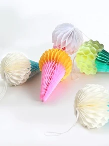 4pcs/8pcs Random Mixed Colorful Plush Ice Cream & Honeycomb Ball Keychains/Bag Charms - Multicolor - View 7