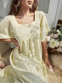 Váy ngủ & áo ngủ Nữ Tim Tất cả trên in Hoàng gia - Màu vàng - Xem 3