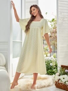 Váy ngủ & áo ngủ Nữ Tim Tất cả trên in Hoàng gia - Màu vàng - Xem 5