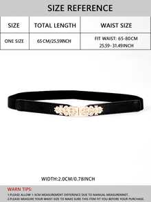 Symmetric Buckle Skinny Belt - Black - View 3